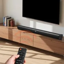VEVOR Sound Bar for Smart TV, 2.1 Channel, 35-Inch Compact Soundbar TV Speakers with Built-In Subwoofer for Projector, Bluetooth AUX Connection, Easy Setup, 120W Surround Sound System for Home Audio