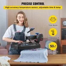 VEVOR Heat Press Machine, 15" x 15" Fast Heating, 360 Swing Away Digital Sublimation T-Shirt Vinyl Transfer Printer with Anti-Scald Surface, Canvas Bag, Banner, Pillow, ETL Listed, Blue