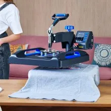 VEVOR Heat Press Machine, 15" x 15" Fast Heating, 360 Swing Away Digital Sublimation T-Shirt Vinyl Transfer Printer with Anti-Scald Surface, Canvas Bag, Banner, Pillow, ETL Listed, Blue