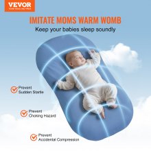 VEVOR Baby Lounger Baby Nest Sleeper for Newborn 100% Cotton Soft Infant Lounger