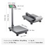 VEVOR Computing Digital Platform Scale, 660 lbs Load, 0.1 lbs Accuracy Computing Floor Scale with LB/KG, Tare, Price Calculator, Stainless Steel High-Definition Display for Boxes, Luggages, FCC Listed