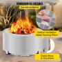VEVOR Smokeless Fire Pit, Stainless Steel Stove Bonfire, Large 27.6 inch Diameter Wood Burning Fire Pit, Outdoor Stove Bonfire Fire Pit, Portable Smokeless Fire Bowl for Picnic Camping Backyard Silver