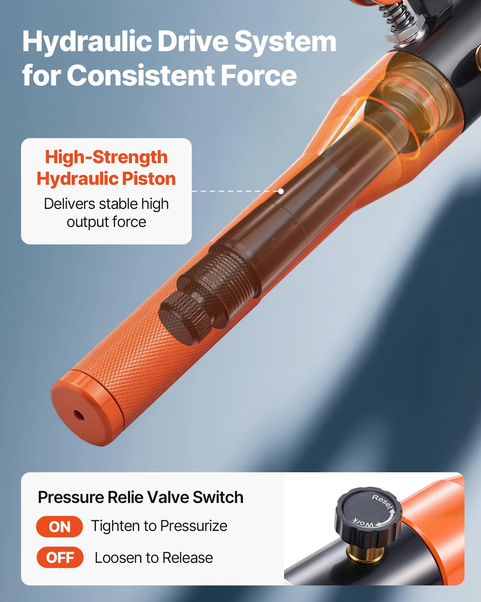 VEVOR Copper Pipe Crimping Tool, Hydraulic Driven Press Tool with 1/2", 3/4", 1" VUS Jaws, Copper Tube Fittings Crimper for Narrow Spaces, Straight & Bend Fittings - Compatible with ProPress
