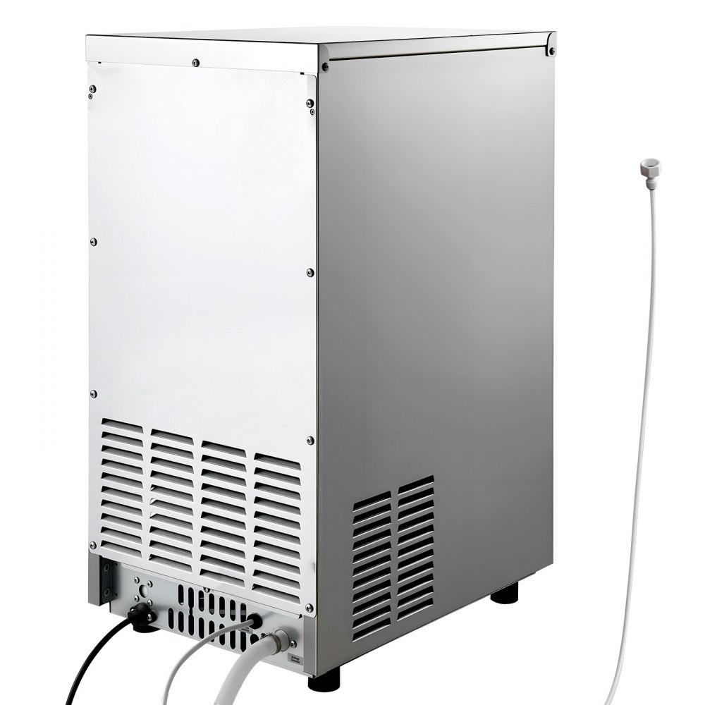 VEVOR Commercial Ice Maker Machine, 100 lbs/24h with 30-35 lbs Storage, Built-in/Freestanding/Under Counter, Stainless Steel Ice Maker with LED Display & Self-Cleaning, for Home Bar Restaurant
