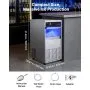 VEVOR Commercial Ice Maker Machine, 100 lbs/24h with 30-35 lbs Storage, Built-in/Freestanding/Under Counter, Stainless Steel Ice Maker with LED Display & Self-Cleaning, for Home Bar Restaurant