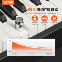 VEVOR 88 Key Fully Weighted Digital Piano Dual Keyboard Cabinet Bracket Bench