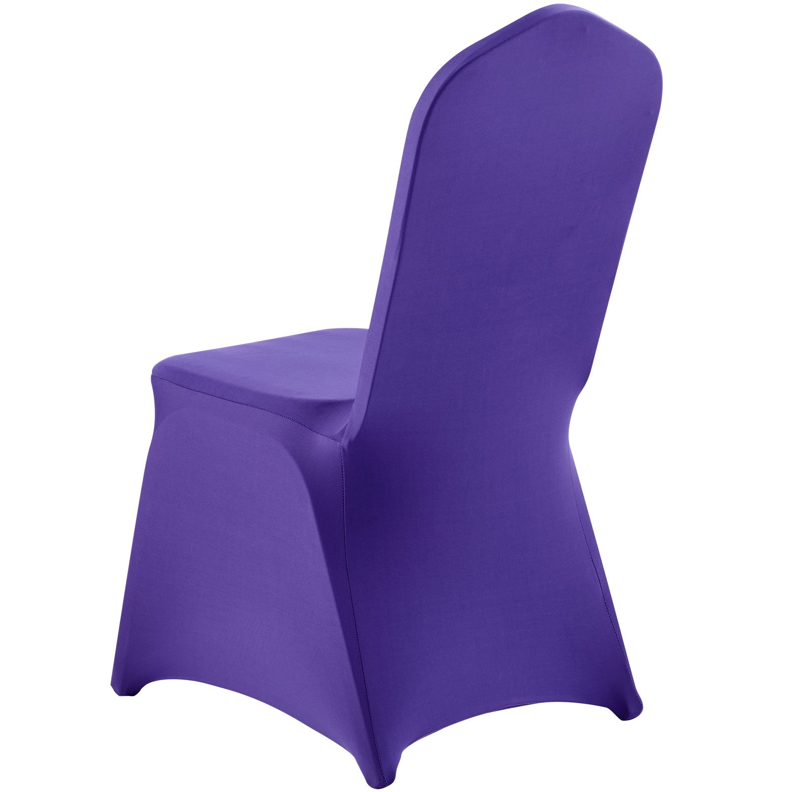 VEVOR 50 Pcs Purple Chair Covers, Polyester Spandex Chair Cover, Stretch Slipcovers for Wedding Party Dining Banquet Flat-Front Chair Covers, Fits Chair Measures up to 20.08 x 17.72 x 37.4 inch