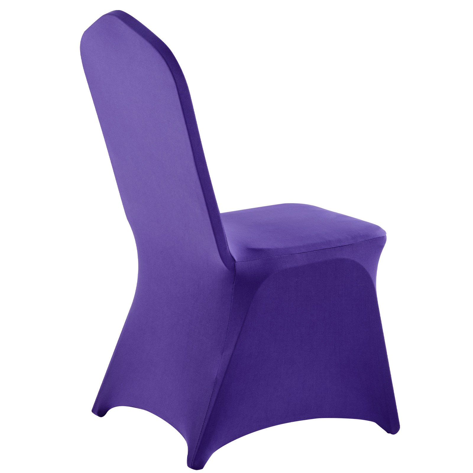 VEVOR 50 Pcs Purple Chair Covers, Polyester Spandex Chair Cover, Stretch Slipcovers for Wedding Party Dining Banquet Flat-Front Chair Covers, Fits Chair Measures up to 20.08 x 17.72 x 37.4 inch
