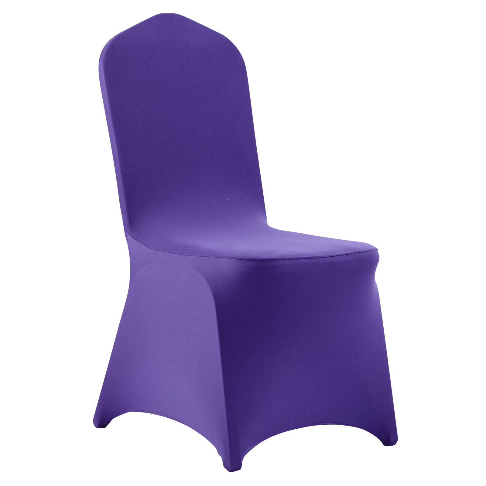 VEVOR 50 Pcs Purple Chair Covers, Polyester Spandex Chair Cover, Stretch Slipcovers for Wedding Party Dining Banquet Flat-Front Chair Covers, Fits Chair Measures up to 20.08 x 17.72 x 37.4 inch