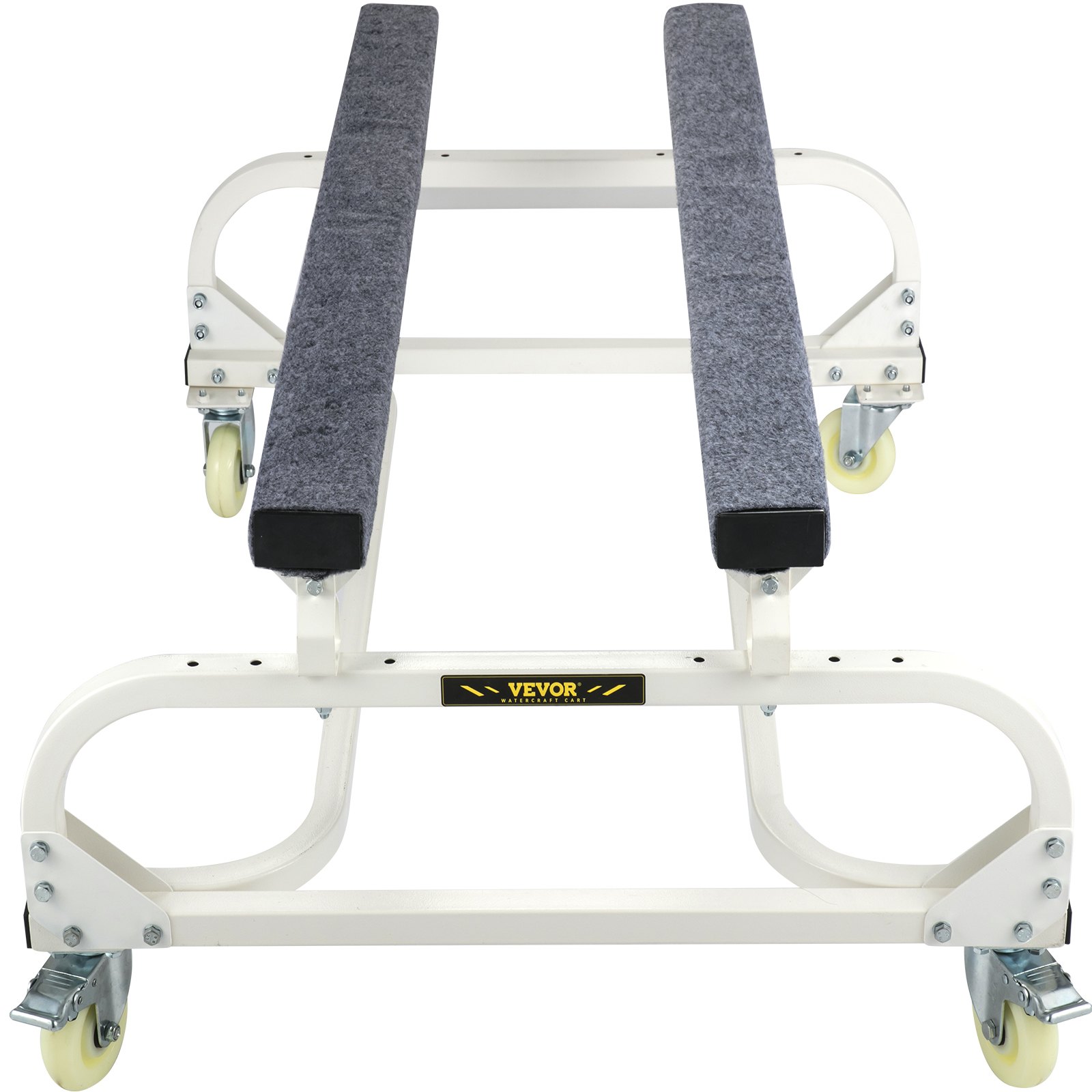 VEVOR jet ski dolly with padded rails and swivel caster wheels for easy jet ski transport.