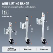 VEVOR Trailer Jack, Boat Trailer Jack 32.8 in, Bolt-on Trailer Tongue Jack Weight Capacity 1000 lb, with PP Wheel and Handle for lifting RV Trailer, Horse Trailer, Utility Trailer, Yacht Trailer