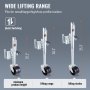VEVOR Trailer Jack, Boat Trailer Jack 89.7 cm, Bolt-on Trailer Tongue Jack Weight Capacity 681 kg, with PP Wheels and Handle for lifting RV Trailer, Horse Trailer, Utility Trailer, Yacht Trailer