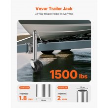 VEVOR Boat Trailer Jack Marine Heavy Duty Swivel Mount Tongue Jack 1500 lbs Load