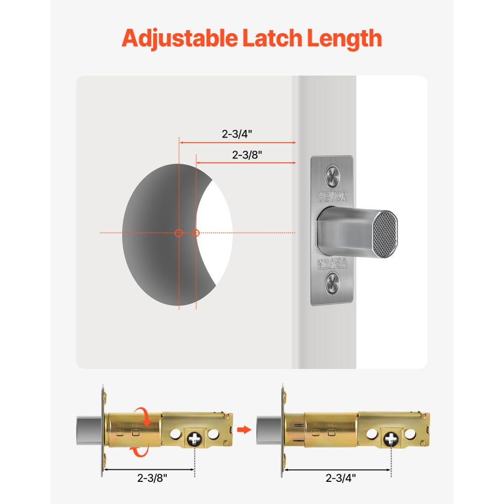 VEVOR Deadbolt Lock, Round Single Cylinder Dead Bolt, Keyed 1 Side, Fits Standard Size Interior and Exterior Doors, Full Metal, with 3 Keys, for Front Entry Door Residential Security, Satin Nickel