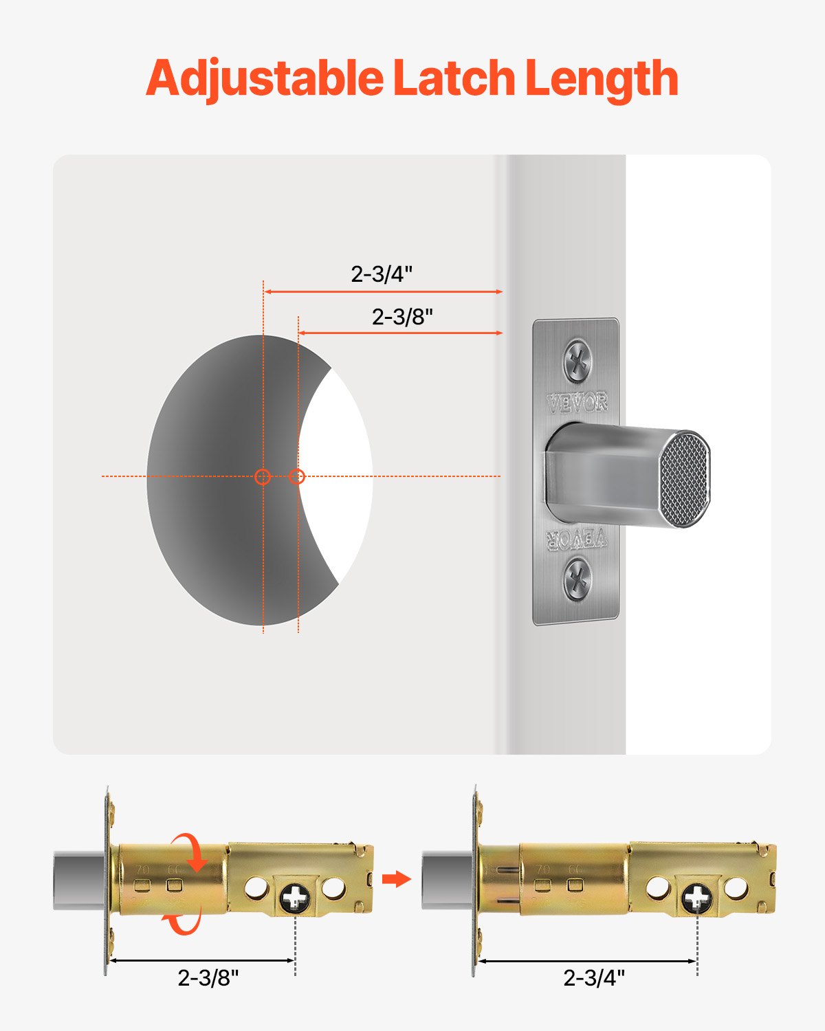 VEVOR Deadbolt Lock, Round Single Cylinder Dead Bolt, Keyed 1 Side, Fits Standard Size Interior and Exterior Doors, Full Metal, with 3 Keys, for Front Entry Door Residential Security, Satin Nickel