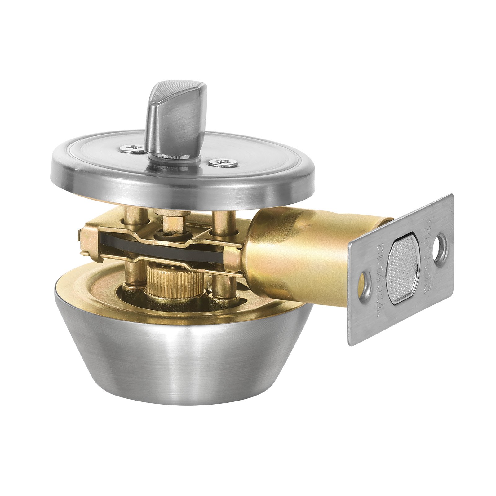 VEVOR Deadbolt Lock, Round Single Cylinder Dead Bolt, Keyed 1 Side, Fits Standard Size Interior and Exterior Doors, Full Metal, with 3 Keys, for Front Entry Door Residential Security, Satin Nickel