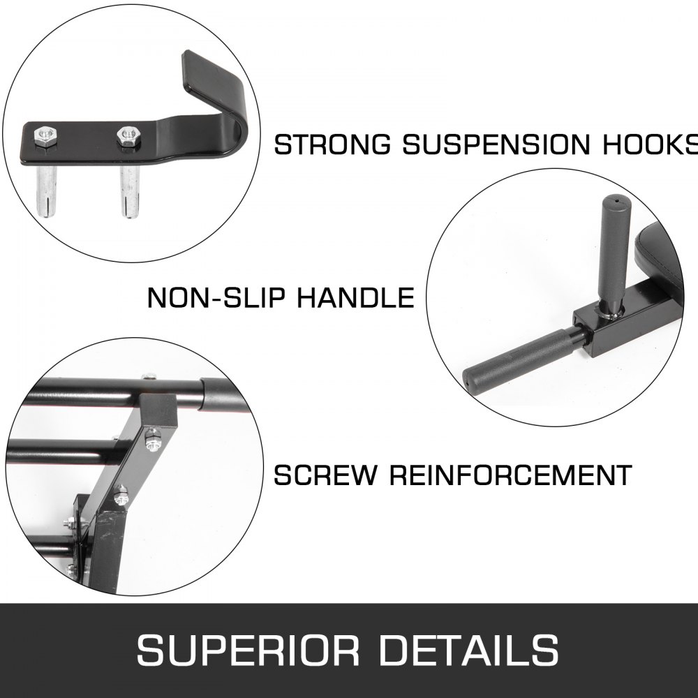 Pull Up Bar Wall Mounted Dip Station Power Tower Home Gym Fitness ChinUp Bracket