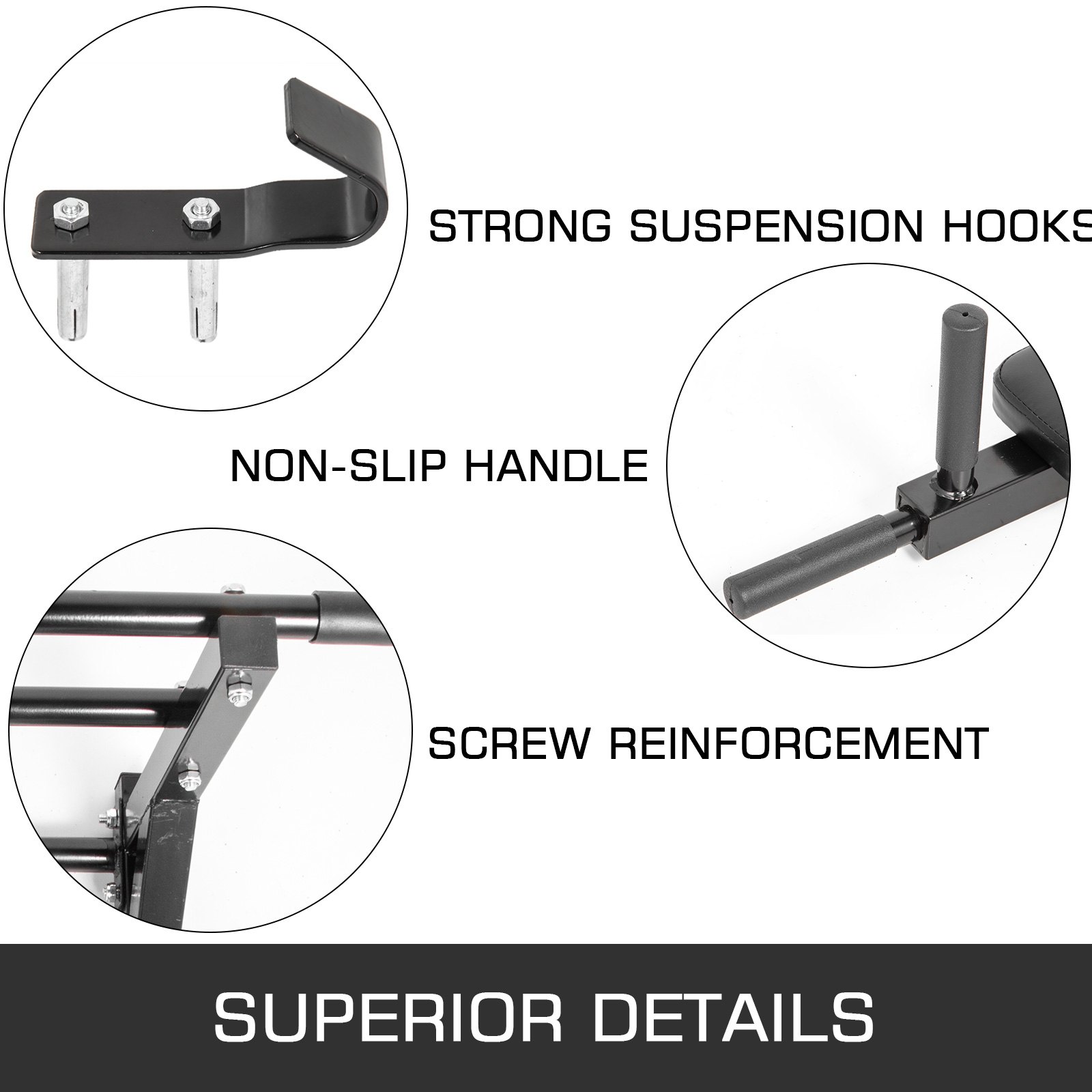 Pull Up Bar Wall Mounted Dip Station Power Tower Home Gym Fitness ChinUp Bracket