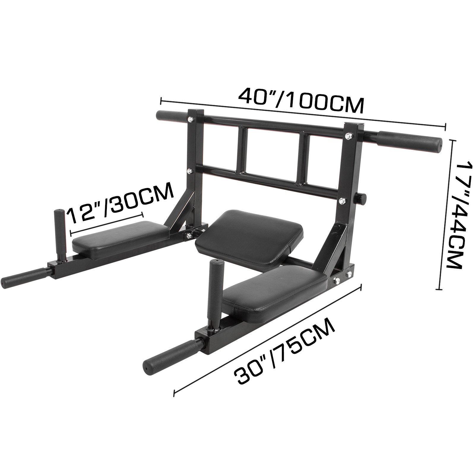 Pull Up Bar Wall Mounted Dip Station Power Tower Home Gym Fitness ChinUp Bracket