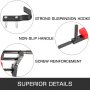 VEVOR Wall Mounted Pull Up Bar Heavy Duty Wall Thicken Pull Up Bar Wall Mounted Multi-Grip Chin Pull Up Bar Gym Workout Pullup Bar Dip Stand Power Tower Set for Home Gym Strength Training (RED)
