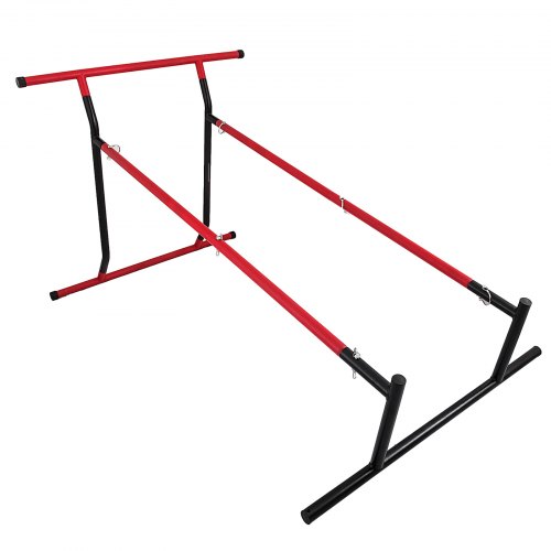 VEVOR 220lbs Pull Up Station,Dip Station Pull Up Bar Free Standing Power Tower Pull Up Tower with Carry Bag Portable Pull Up Rack(Black+Red)