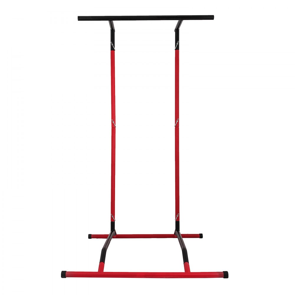 VEVOR 220lbs Pull Up Station,Dip Station Pull Up Bar Free Standing Power Tower Pull Up Tower with Carry Bag Portable Pull Up Rack(Black+Red)