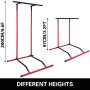VEVOR 220lbs Pull Up Station,Dip Station Pull Up Bar Free Standing Power Tower Pull Up Tower with Carry Bag Portable Pull Up Rack(Black+Red)