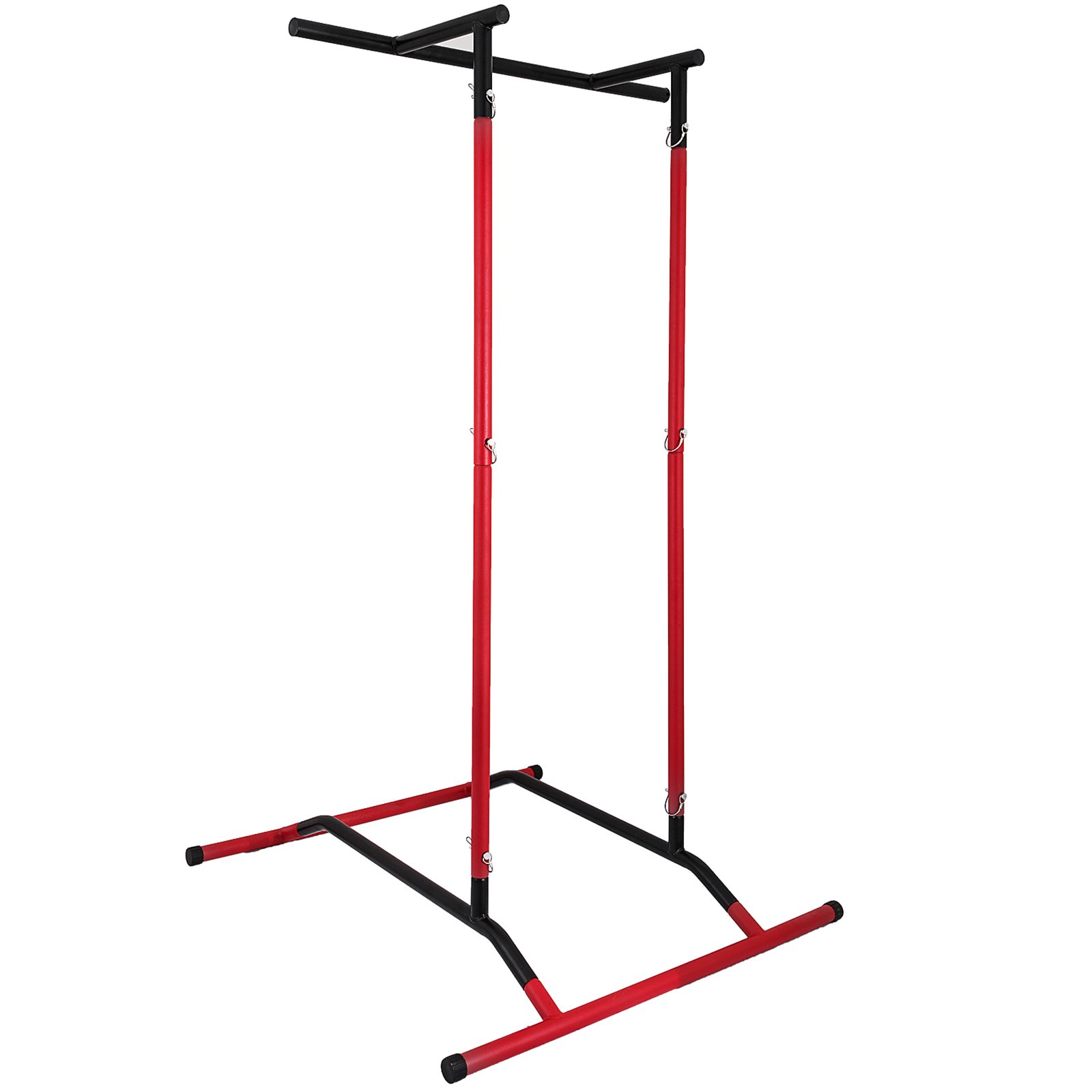 VEVOR 220lbs Pull Up Station,Dip Station Pull Up Bar Free Standing Power Tower Pull Up Tower with Carry Bag Portable Pull Up Rack(Black+Red)