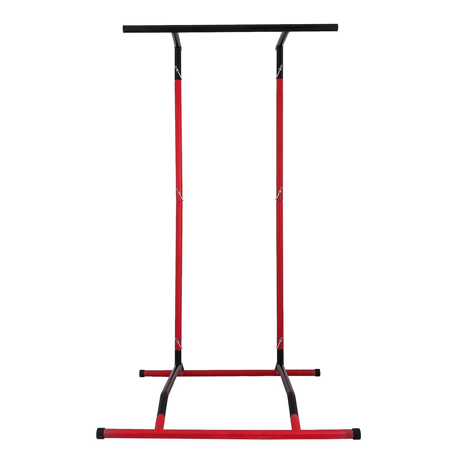 VEVOR 220lbs Pull Up Station,Dip Station Pull Up Bar Free Standing Power Tower Pull Up Tower with Carry Bag Portable Pull Up Rack(Black+Red)