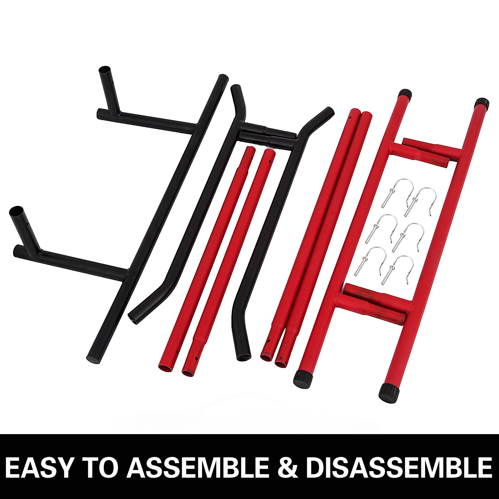 VEVOR 220lbs Pull Up Station,Dip Station Pull Up Bar Free Standing Power Tower Pull Up Tower with Carry Bag Portable Pull Up Rack(Black+Red)