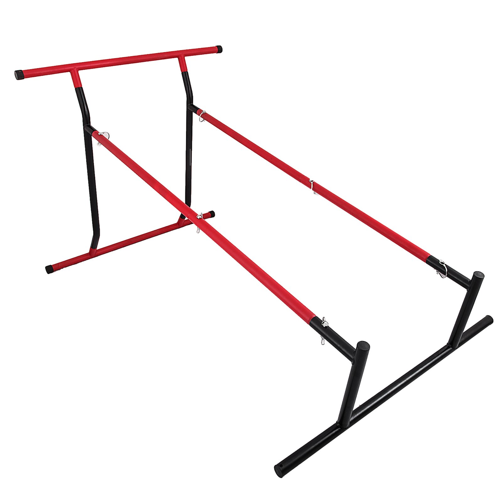 VEVOR 220lbs Pull Up Station,Dip Station Pull Up Bar Free Standing Power Tower Pull Up Tower with Carry Bag Portable Pull Up Rack(Black+Red)