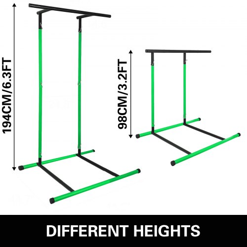 VEVOR 220lbs Pull Up Station,Dip Station Pull Up Bar Free Standing Power Tower Pull Up Tower with Carry Bag Portable Pull Up Rack(Green)