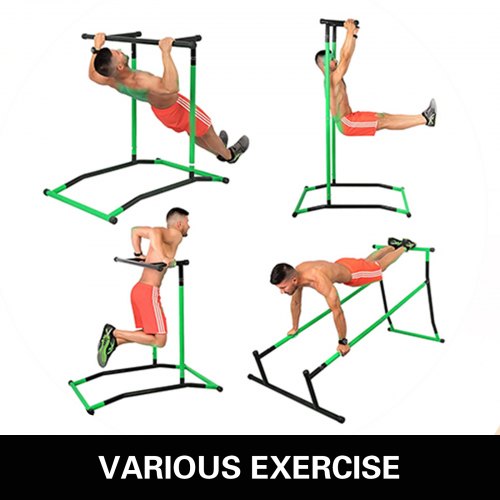 VEVOR 220lbs Pull Up Station,Dip Station Pull Up Bar Free Standing Power Tower Pull Up Tower with Carry Bag Portable Pull Up Rack(Green)