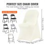 VEVOR Stretch Spandex skládací potahy na židle, univerzální potah na židle, snímatelné pratelné ochranné potahy, na svatbu, dovolenou, banket, večírek, oslavu, stolování (30 KS Ivory White)