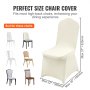 VEVOR Stretch Spandex Folding Chair Covers, Universal Fitted Chair Cover, Removable Washable Protective Slipcovers, for Wedding, Holiday, Banquet, Party, Celebration, Dining (30PCS Ivory White)