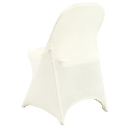 100 Pack White Folding Chair Covers for Party, Spandex