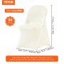 VEVOR Stretch Spandex Folding Chair Covers, Universal Fitted Chair Cover, Removable Washable Protective Slipcovers, for Wedding, Holiday, Banquet, Party, Celebration, Dining (50PCS Ivory White)