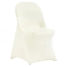 VEVOR Stretch Spandex Folding Chair Covers, Universal Fitted Chair Cover, Removable Washable Protective Slipcovers, for Wedding, Holiday, Banquet, Party, Celebration, Dining (50PCS Ivory White)