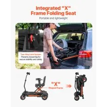 VEVOR 4-Wheel Electric Mobility Scooter Integrated Foldable Mobility Wheelchair