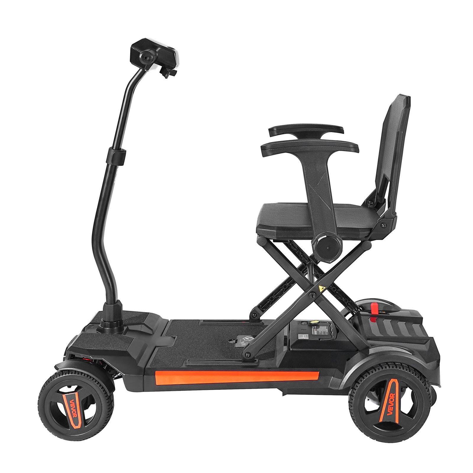 VEVOR 4-Wheel Electric Mobility Scooter for Adults & Seniors, Integrated Automatic Folding Mobility Scooter with Remote Control, NFC Keys & Long Range, 120kg Loading Travel Wheelchair