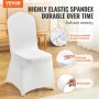 VEVOR Stretch Spandex -taitettavat tuolinpäälliset, yleiskäyttöinen tuolinpäällinen, irrotettavat pestävät suojapäälliset, häihin, juhliin, juhliin, juhliin, ruokailuun (12 kpl valkoinen)