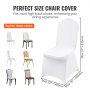 VEVOR Stretch Spandex Folding Chair Covers, Universal Fitted Chair Cover, Removable Washable Protective Slipcovers, for Wedding, Holiday, Banquet, Party, Celebration, Dining (12PCS White)