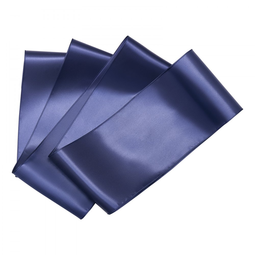 VEVOR Satin Chair Sashes Bows, 50PCS Chair Ribbon Ties Back Sash, 7 x 108 inch, Navy Blue Wedding Reception Decoration, for Wedding Ceremony Baby Shower Party Events Banquet Chair Cover Decoration