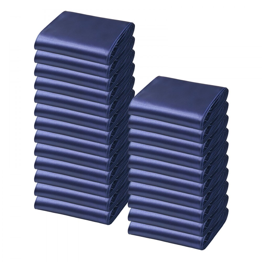 VEVOR Satin Chair Sashes Bows, 50PCS Chair Ribbon Ties Back Sash, 7 x 108 inch, Navy Blue Wedding Reception Decoration, for Wedding Ceremony Baby Shower Party Events Banquet Chair Cover Decoration