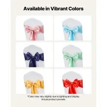 VEVOR Stretch Spandex Chair Sashes Bows, Chair Slipcover and Stretch Chair Sash, Elastic Chair Bands, Fitting Wedding, Holiday, Banquet, Party, Celebration Chair Decoration (50 PCS Gold)