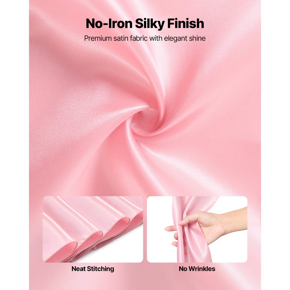 VEVOR Satin Chair Sashes Bows, 50PCS Chair Ribbon Ties Back Sash, 7 x 108 inch, Rose Gold Wedding Reception Decoration, for Wedding Ceremony Baby Shower Party Events Banquet Chair Cover Decoration