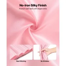 VEVOR Satin Chair Sashes Bows, 50PCS Chair Ribbon Ties Back Sash, 7 x 108 inch, Rose Gold Wedding Reception Decoration, for Wedding Ceremony Baby Shower Party Events Banquet Chair Cover Decoration
