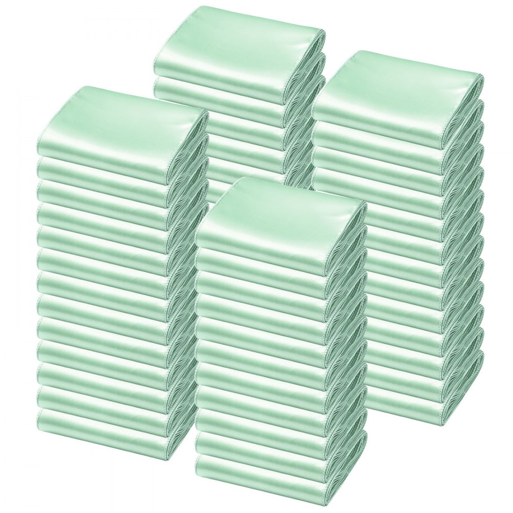 VEVOR Satin Chair Sashes Bows, 100PCS Chair Ribbon Ties Back Sash, 7 x 108 inch, Light Green Wedding Reception Decoration, for Wedding Ceremony Baby Shower Party Events Banquet Chair Cover Decoration