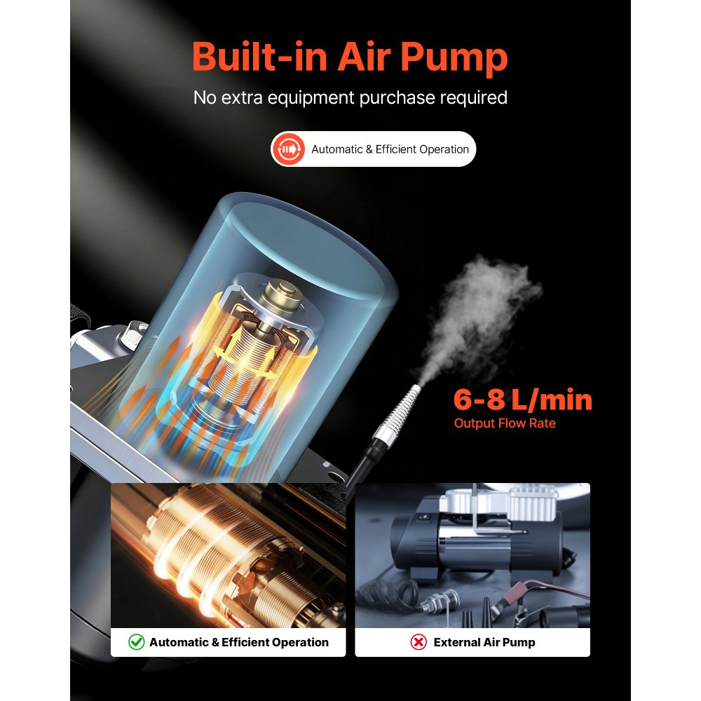 VEVOR Automotive Smoke Machine Leak Detector, DC 12V EVAP Vacuum Diagnostic Tester with Built-in Air Pump, Adjustable Pressure, Vacuum Pipeline Fuel Diagnostic Detector for Cars, Motorcycles, Boats