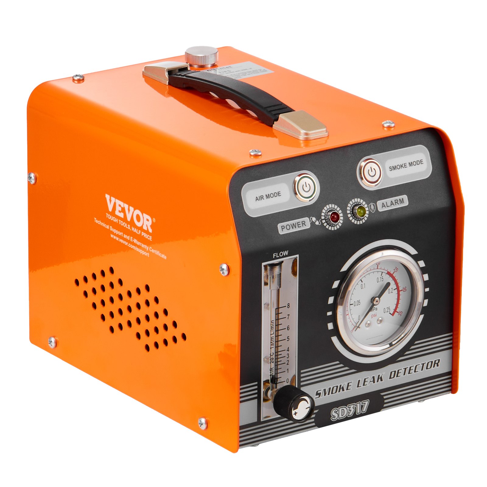 VEVOR Automotive Smoke Machine Leak Detector, EVAP Smoke Machine Leak Tester with Built-in Air Pump, Pressure Gauge & Flow Meter, Dual-Mode Diagnostic Leak Detector for Vacuum, Fuel, Pipeline Testing